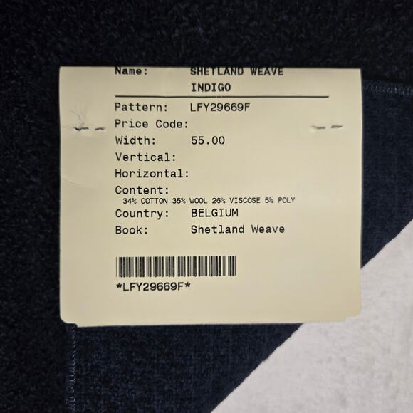 VTG Ralph Lauren Upholstery Fabric Remnant Shetland Weave Indigo 27x27 inch 0806 - Picture 2 of 5